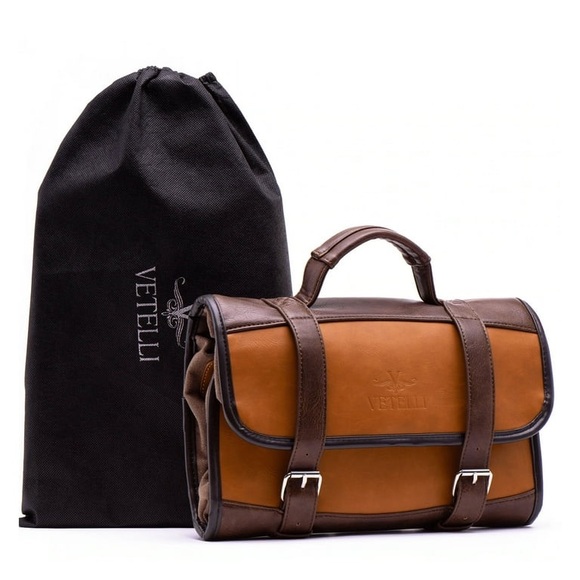 🆕 Brown and Tan Leather Men's Bag